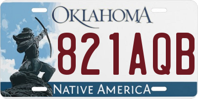 OK license plate 821AQB