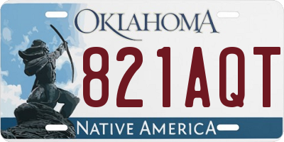 OK license plate 821AQT