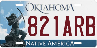 OK license plate 821ARB