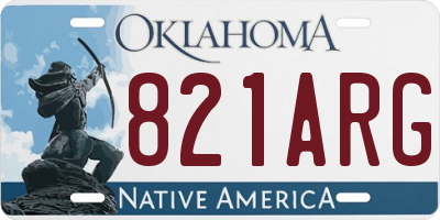 OK license plate 821ARG