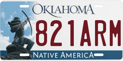 OK license plate 821ARM