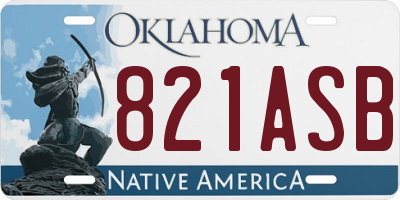 OK license plate 821ASB