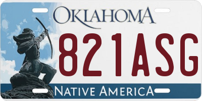 OK license plate 821ASG