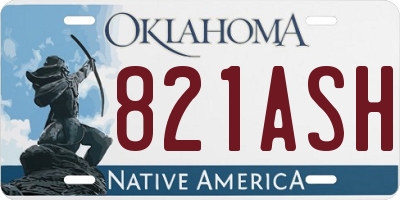 OK license plate 821ASH
