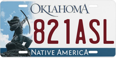 OK license plate 821ASL
