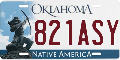 OK license plate 821ASY