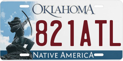 OK license plate 821ATL