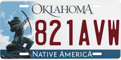 OK license plate 821AVW
