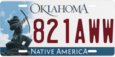 OK license plate 821AWW