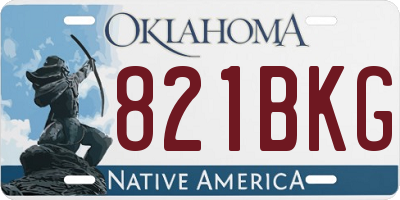 OK license plate 821BKG