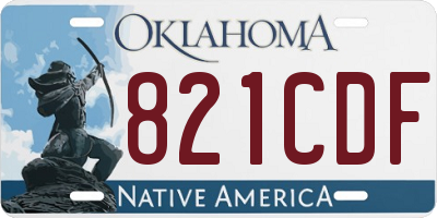 OK license plate 821CDF
