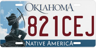 OK license plate 821CEJ