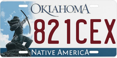 OK license plate 821CEX