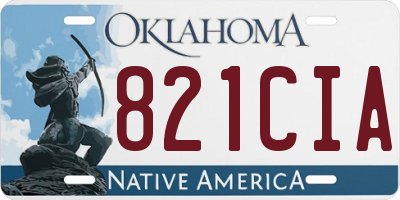 OK license plate 821CIA