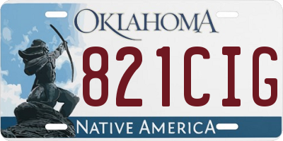OK license plate 821CIG