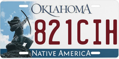 OK license plate 821CIH