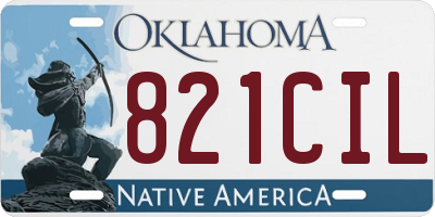 OK license plate 821CIL