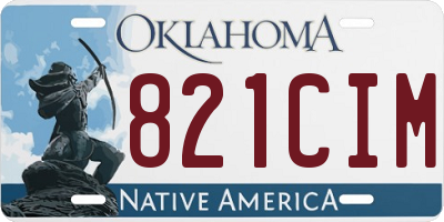 OK license plate 821CIM
