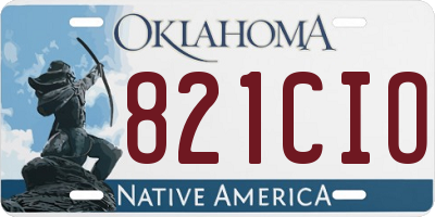OK license plate 821CIO