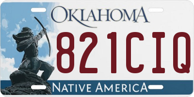 OK license plate 821CIQ