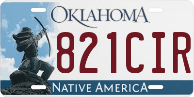 OK license plate 821CIR