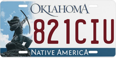 OK license plate 821CIU