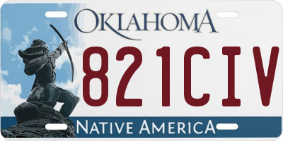 OK license plate 821CIV