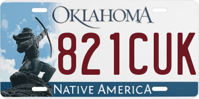 OK license plate 821CUK