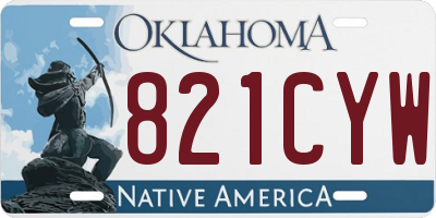 OK license plate 821CYW