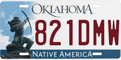 OK license plate 821DMW
