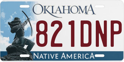 OK license plate 821DNP