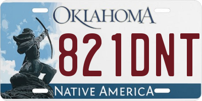 OK license plate 821DNT