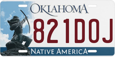 OK license plate 821DOJ