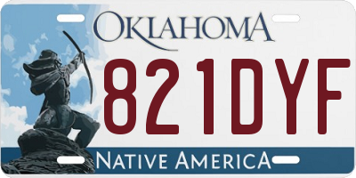 OK license plate 821DYF