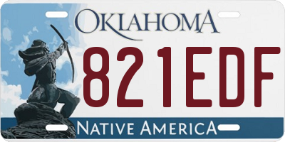 OK license plate 821EDF