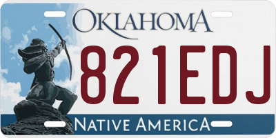 OK license plate 821EDJ