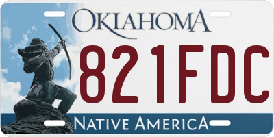 OK license plate 821FDC