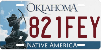 OK license plate 821FEY
