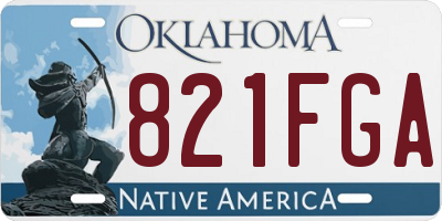 OK license plate 821FGA