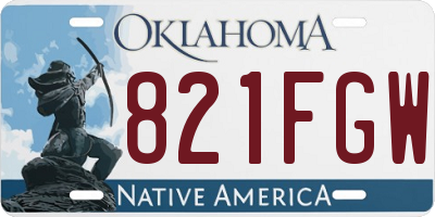OK license plate 821FGW