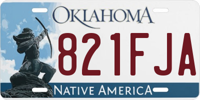 OK license plate 821FJA