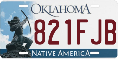 OK license plate 821FJB