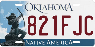OK license plate 821FJC