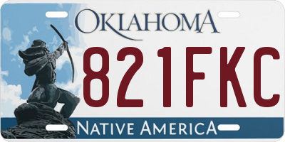 OK license plate 821FKC