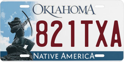 OK license plate 821TXA