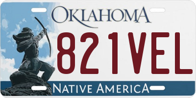 OK license plate 821VEL