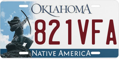 OK license plate 821VFA