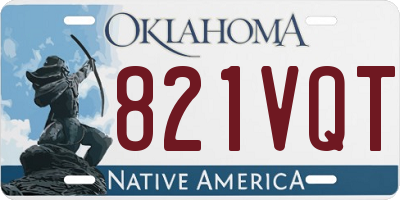 OK license plate 821VQT