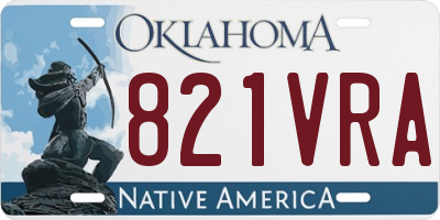 OK license plate 821VRA