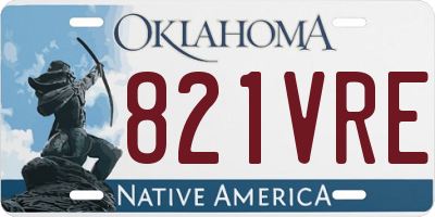 OK license plate 821VRE